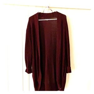 Burgundy American Eagle Cardigan